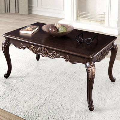 Table basse rectangulaire 1Pc au fini cerisier foncé