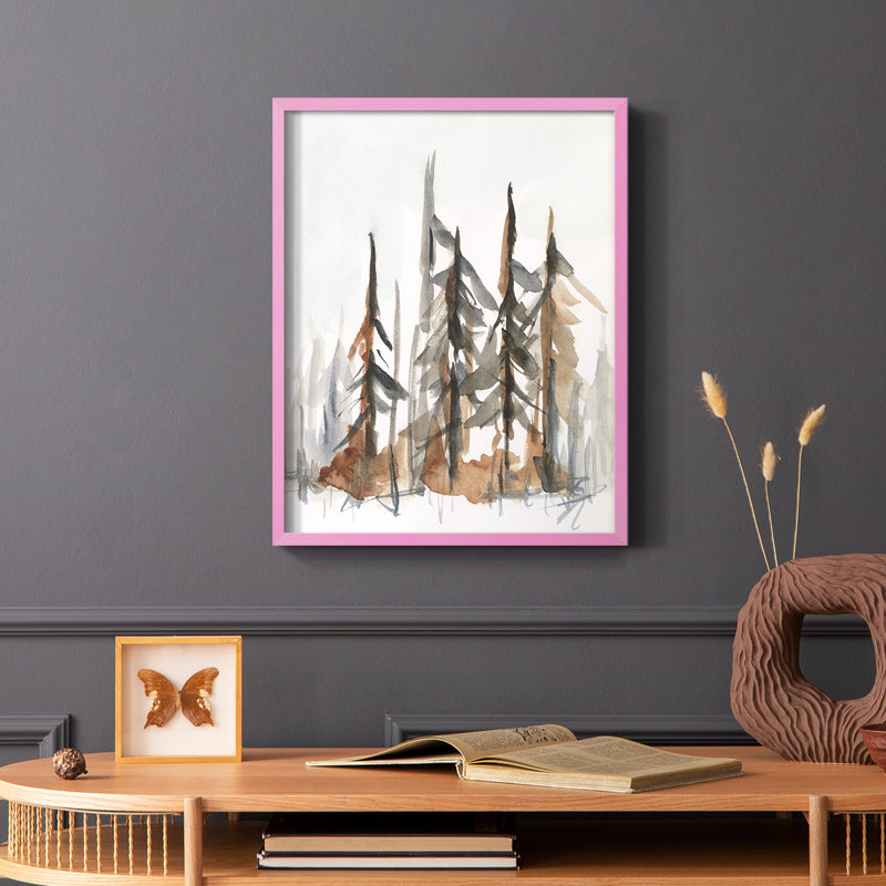 Rustic Evergreen I, reproduction encadrée - bois massif, H 10 po x l 8 po, Rose