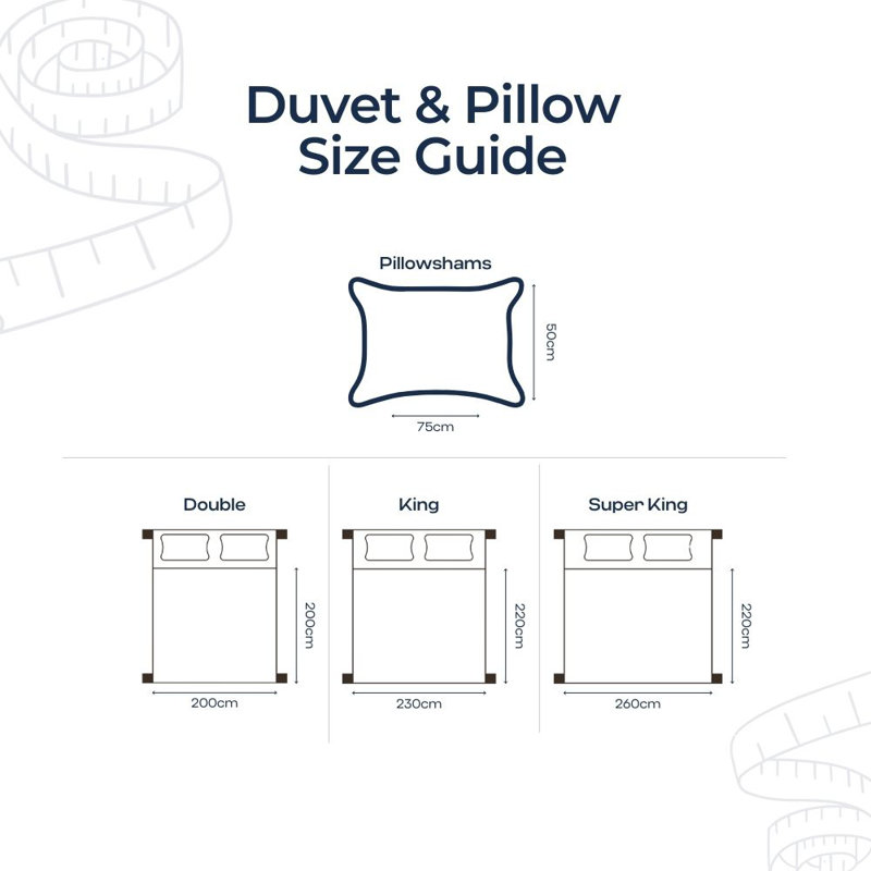 MHG Living Duvet Cover Set Kensington Navy Baratta Stitch Design Cotton Bedding - Includes 2 Pillowcases, Double
