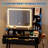 31.5" Vanity Desk with Mirror & Lights, Makeup Table with 2 Drawers & Power Outlet for Bedroom-1267322846