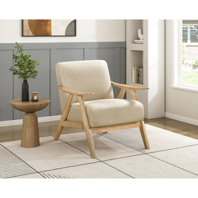 Chaise brune avec structure en bois massif et structure en bois d'hévéa, Marron clair