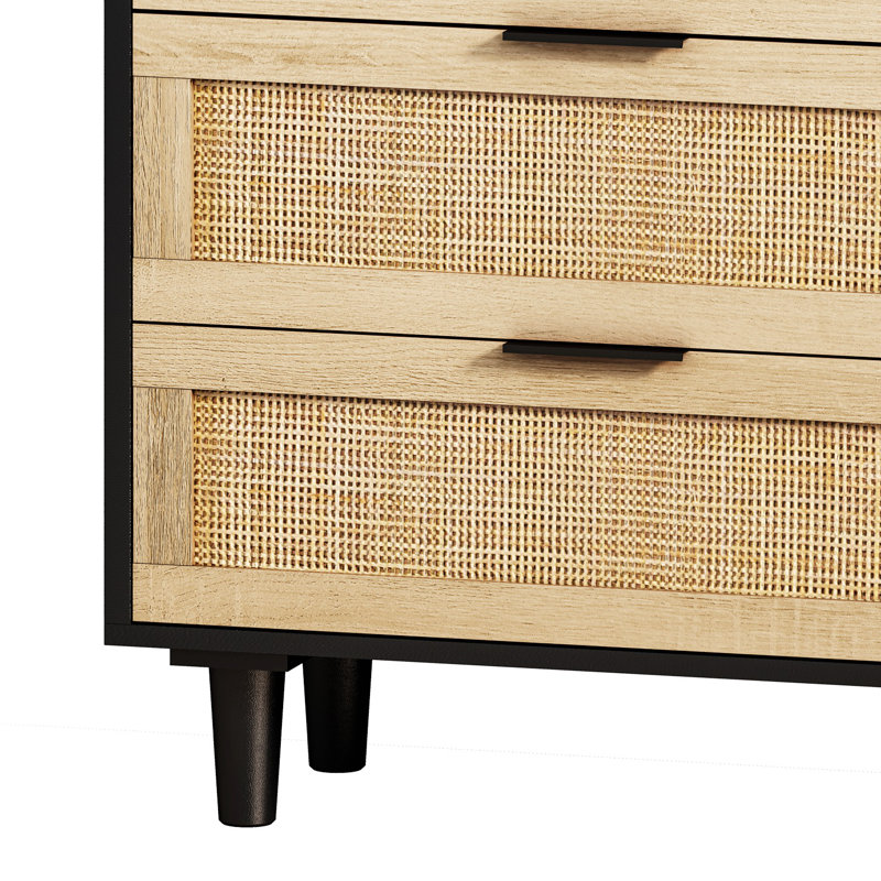 Armoire de rangement 6 tiroirs, H 29,58 po x l 59,11 po x P 15,8 po, Black