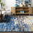 Melanarka Abstract Power Loom Performance Blue Rug-1267401076