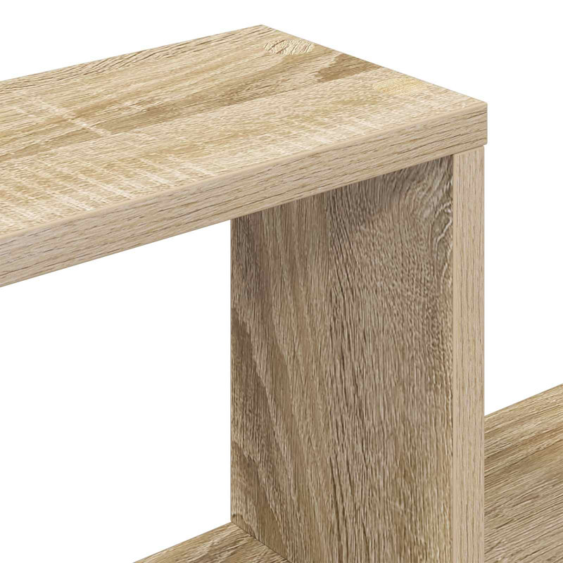  Wall-Mounted TV Shelf with Shelf with Storage Engineered Wood Shelves, 94 cm H x 160 cm L x 15 cm D, Sonoma Oak
