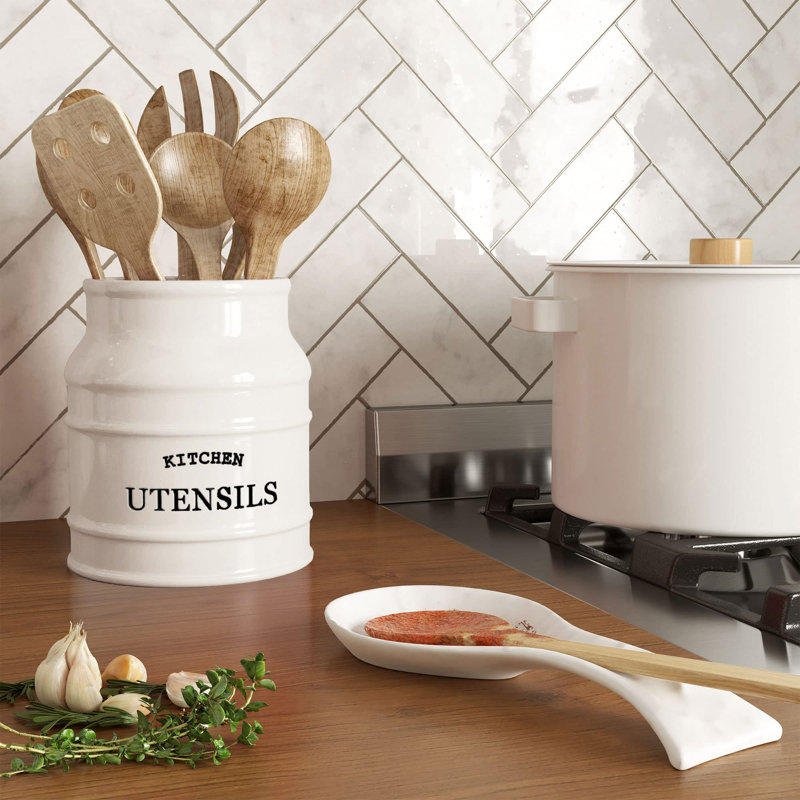 Ceramic Farmhouse Utensil Holder