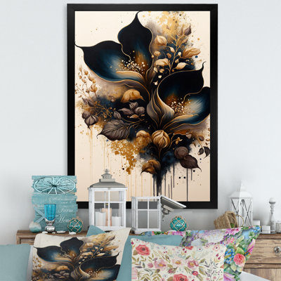 Deep Blue Calla Lily Bouquet I - Impression sur toile