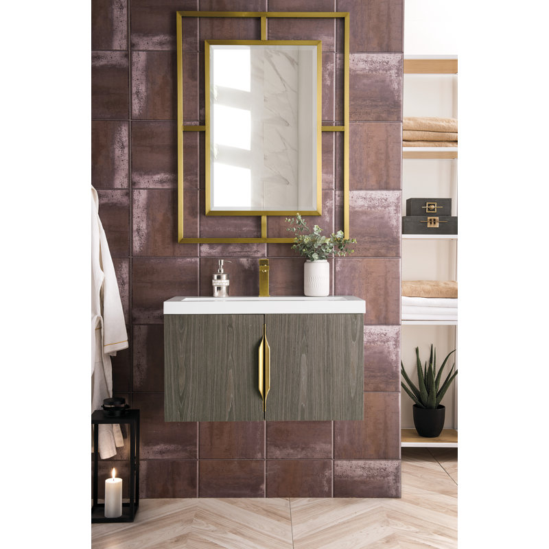 Meuble-lavabo simple l 31,5 po Keven, Gris cendre