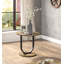 Ensemble de 3 tables basses de style industriel avec dessus en chêne rustique et piètement en acier noir sable en forme de U