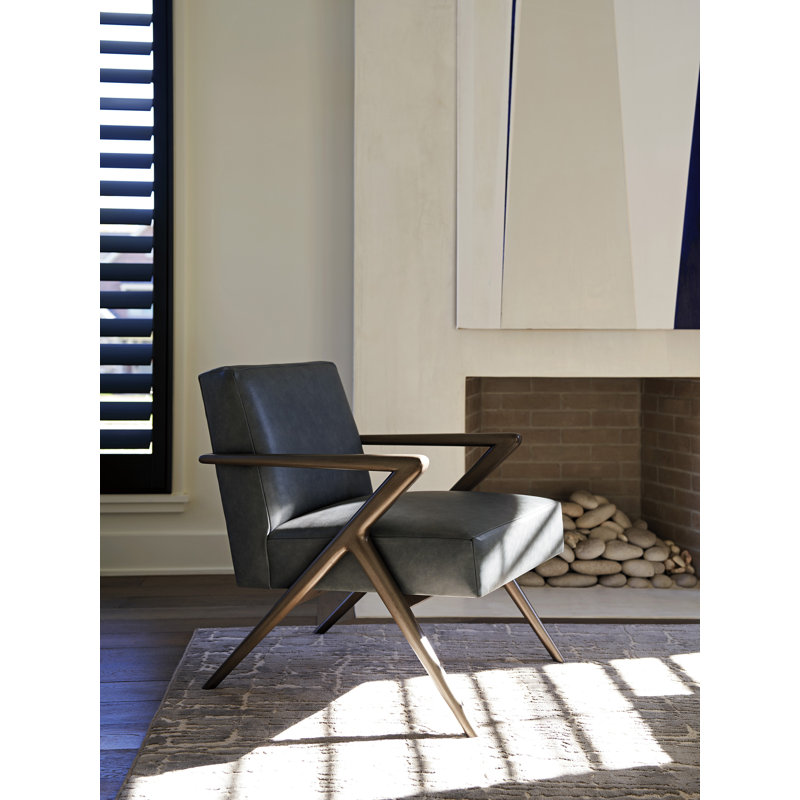 Fauteuil Zanzibar en cuir gris brumeux