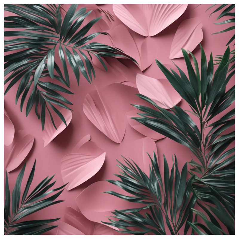 Housses de couette feuilles de palmier rose, Grand lit