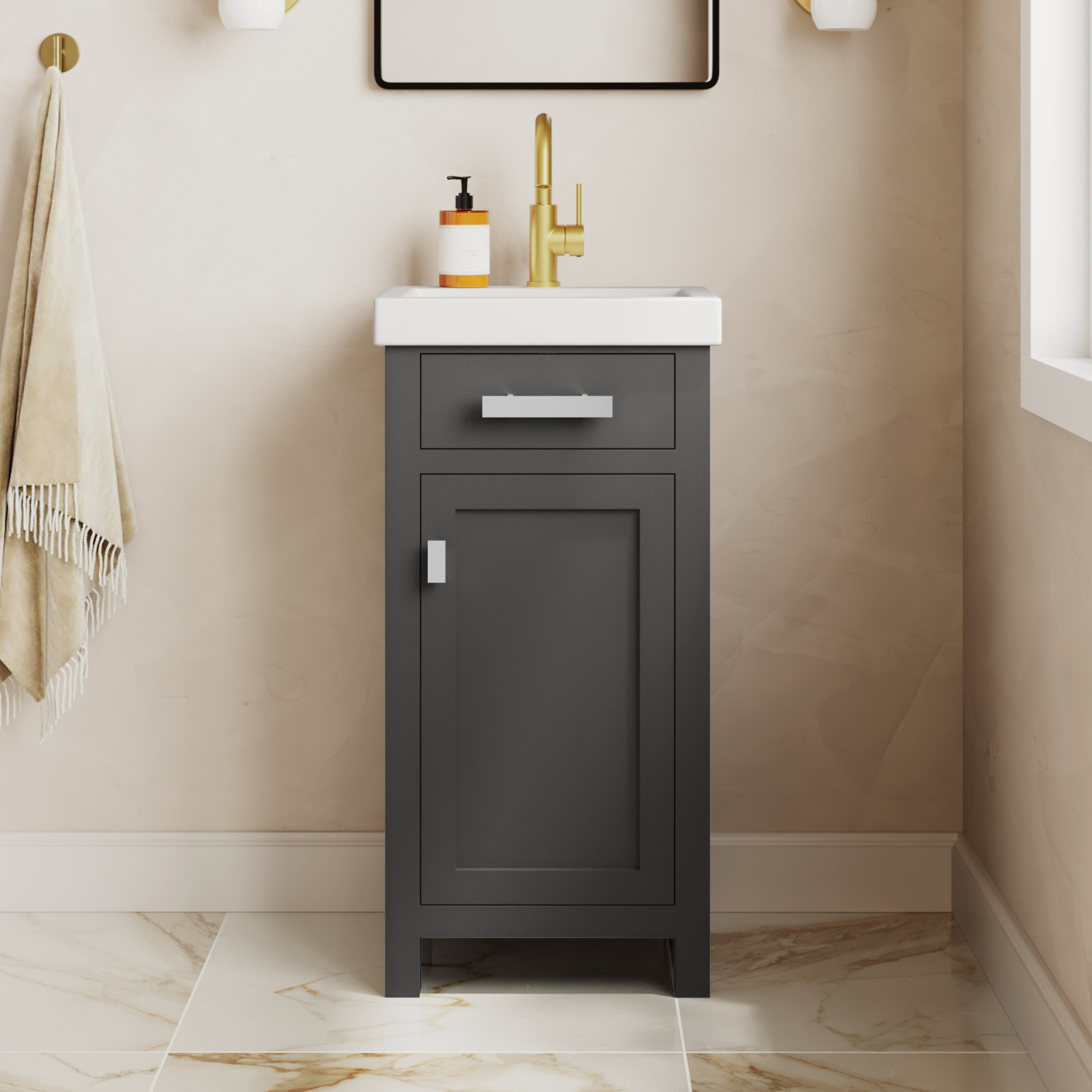 Caitlyn 17.3'' Single Bathroom Vanity, Gray