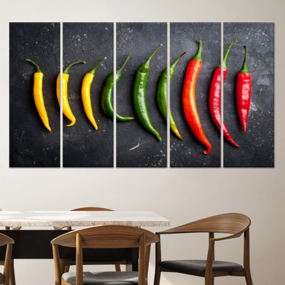 Printed Canvas: Vibrant Kitchen Wall Art with Colorful Design,5P Wrapped Canvas