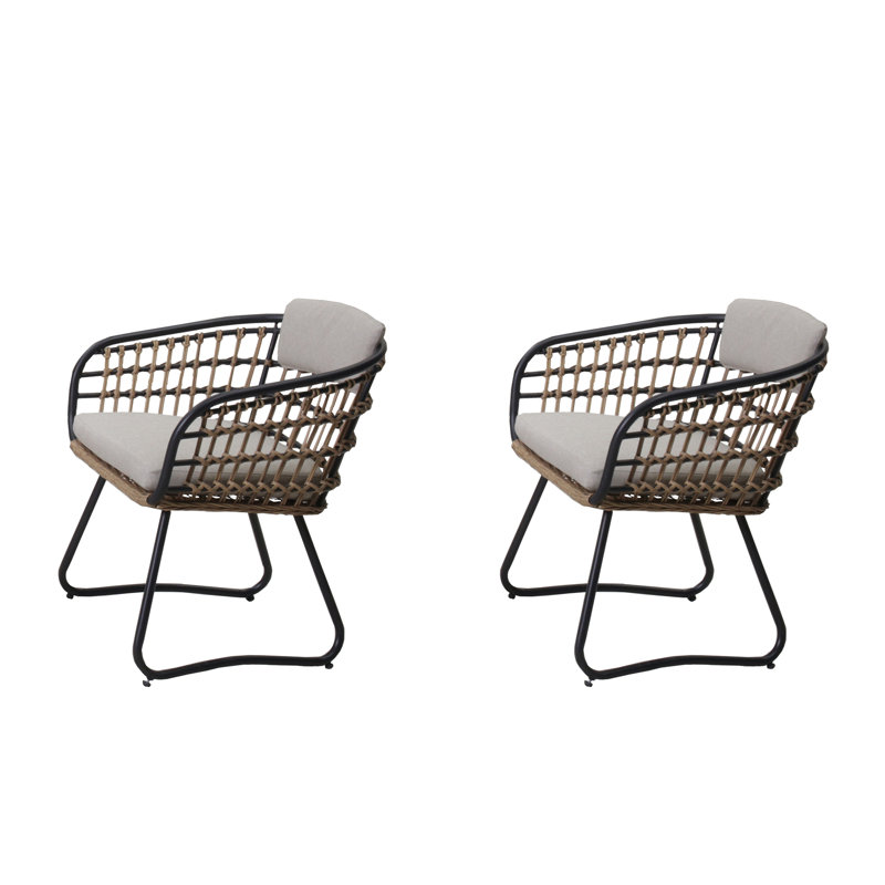 Ensemble de 2 chaises d'extérieur en osier