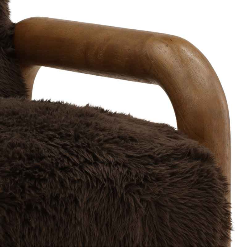 Johnson Faux Fur Occasional Chair, Sand, Brown