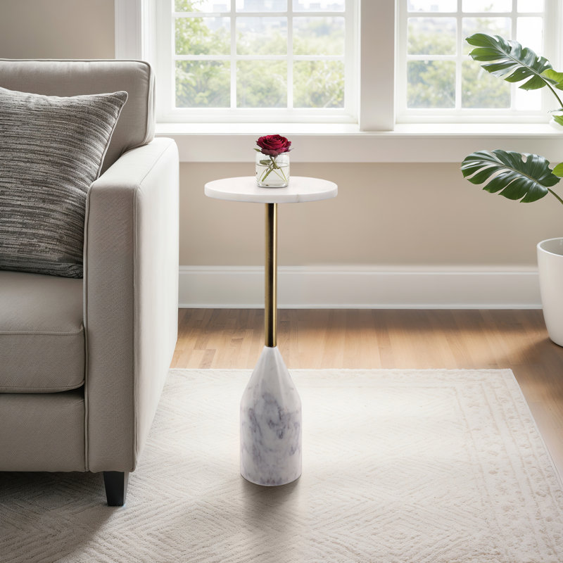 Table d'appoint en marbre 24 po Vanzella