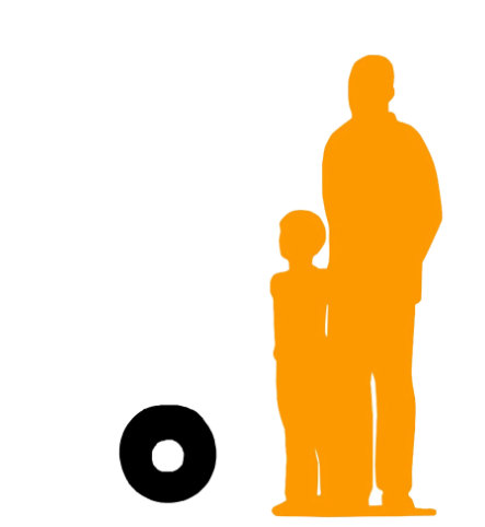 Medium Donut Set Over Sized Statue
