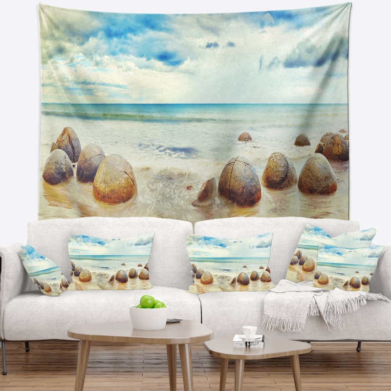 Tapisserie moeraki boulders, H 32 po x l 39 po