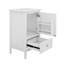 Meuble-lavabo de 20 po avec lavabo en céramique, tiroir et porte, armoire de rangement en bois avec repose-pieds réglable