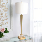 Everly Quinn Allenbie Crystal Buffet Table Lamp In Iron