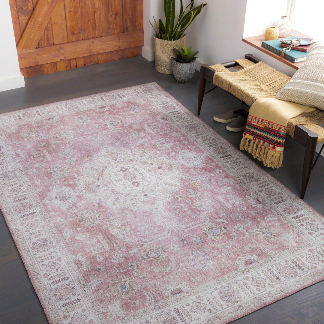 Addison Oriental Rose/Ivory Area Rug Kelly Clarkson Home Rug