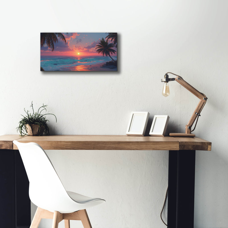  «Sunset Time» par Rich Monet, art mural sur toile, 24 po x 12 po, H 12 po x l 24 po