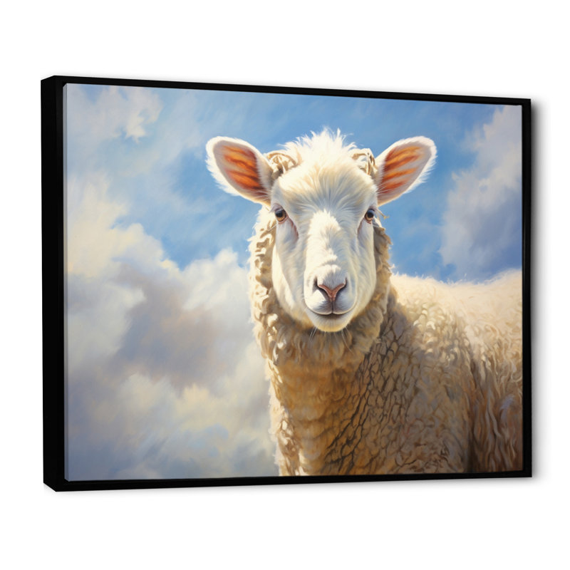 Portrait de mouton I - impression, H 12 po x l 20 po x P 1 po, Cadre flottant noir