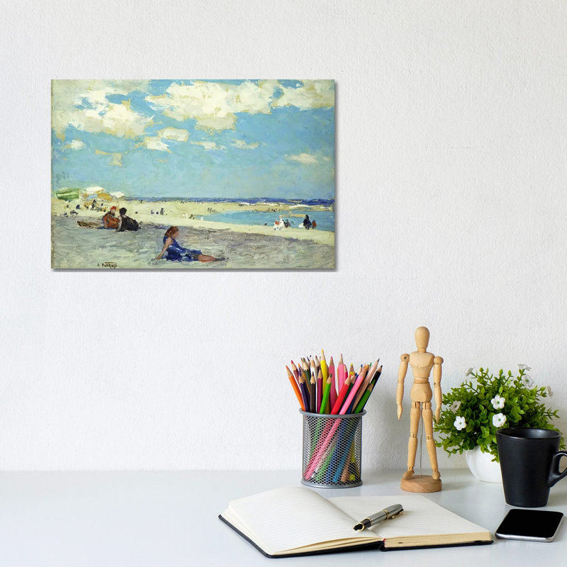 Long Beach by Edward Henry Potthast - Wrapped Canvas Painting, 20.32 cm H x 30.48 cm W