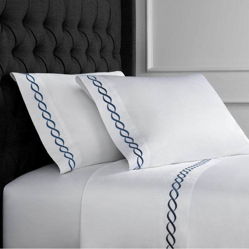 Calissa Rope Pillowcase, Standard Pillowcase, White/Navy