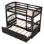 Twin Over Twin Wood Bunk Bed With Trundle And Drawers, Espresso