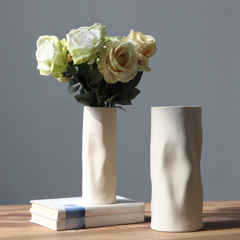 Ceramic Table Vase, Beige