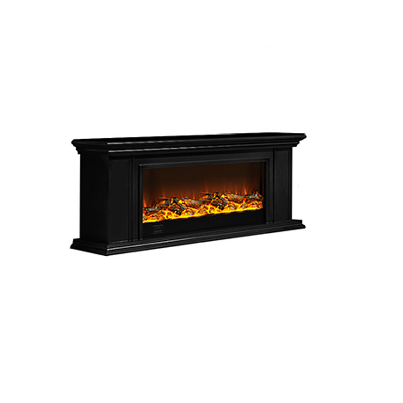 Meuble télé American Fireplace, Noir, noir, noir, noir, 59.06"