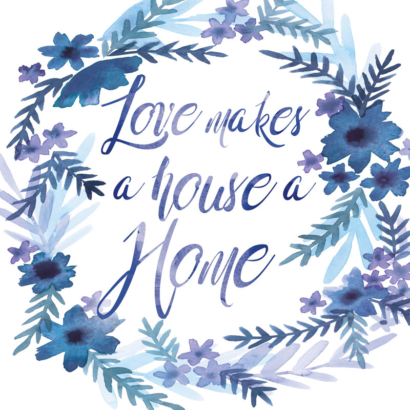 Blue Flower Love - Wrapped Canvas Print, 122cm H x 122cm W x 3.8cm D