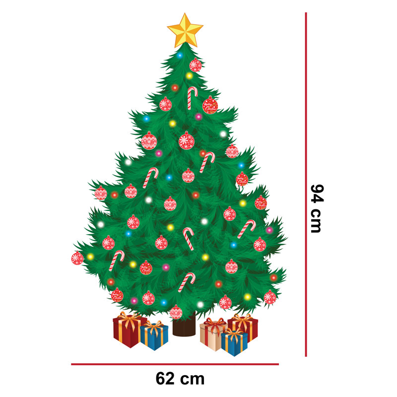 Traditional Christmas Tree Stickers Set