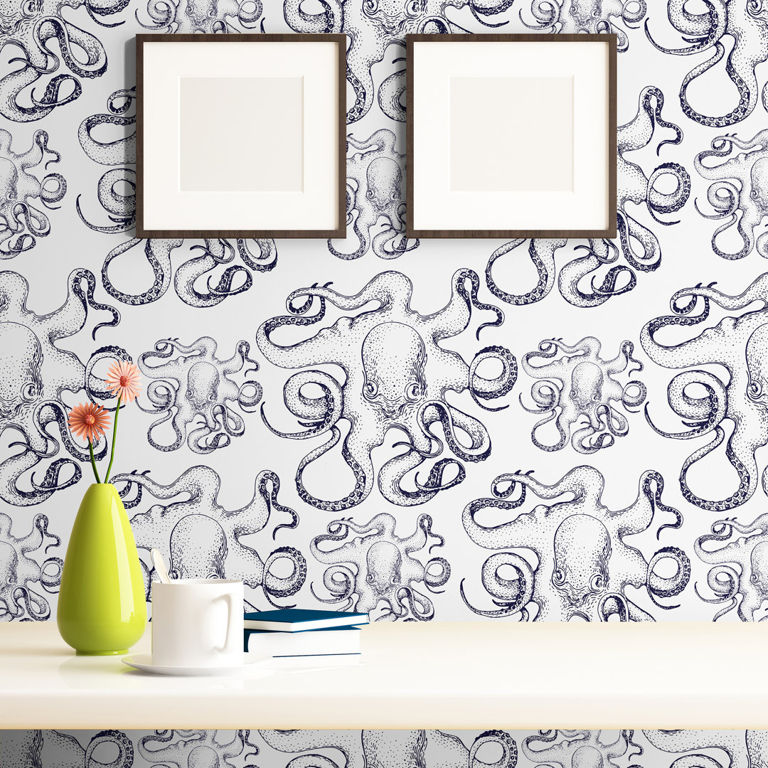 Arnett Fish Nautical Removable Paintable Peel and Stick Wallpaper Panel Longshore Tides 