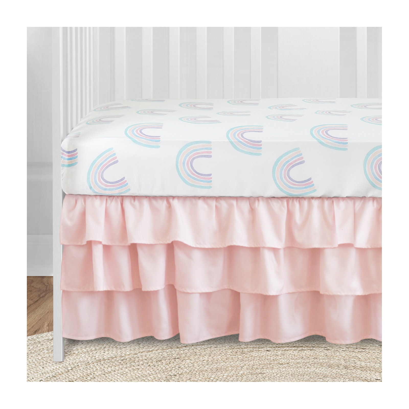 Rainbow 4 Piece Crib Bedding Set