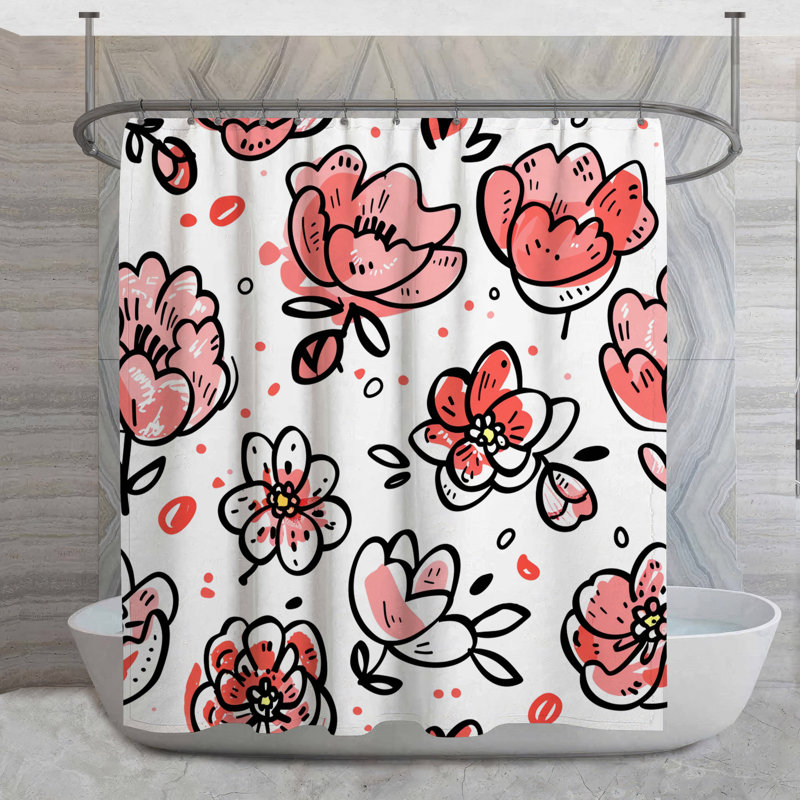 Rideau de douche Floral, H 73 po x l 70 po
