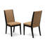 Ensemble de table de salle à manger moderne 5 pièces comprenant une table de cuisine ronde avec piédestal et 4 chaises rembourrées en tissu de lin sable clair, 36 x 36 po, noir brossé-59254137-59254138-59254140
