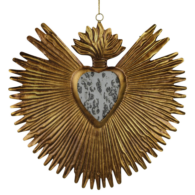 Cœur Milagro avec miroir, or antique