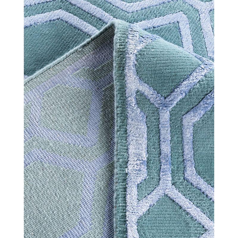 Overdyed One-of-a-Kind Rectangle 9'2" X 12' Hand Knotted Area Rug