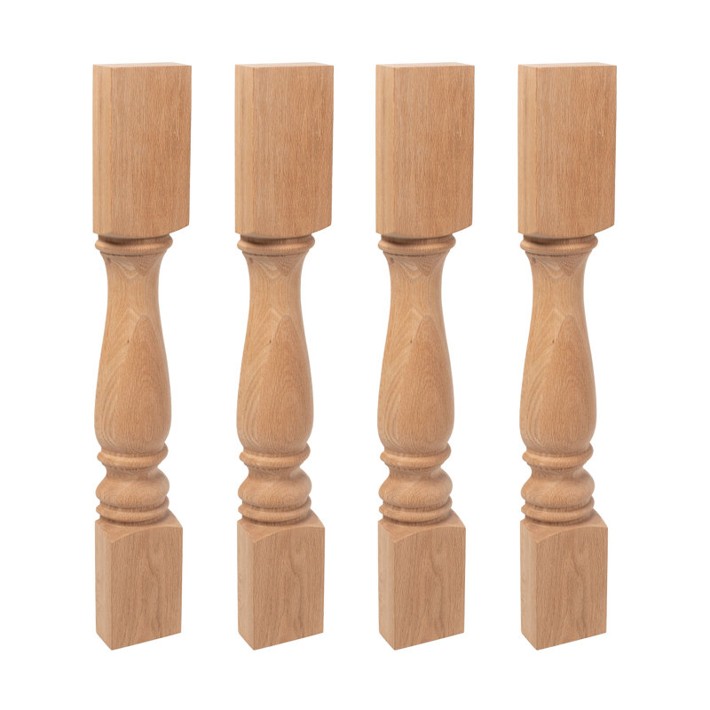 Unfinished Solid Cherry Half Round Kitchen Island Legs, Set of 4
