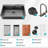 Gunmetal Black Drop-In Waterfall Kitchen Sink 33*22 Inch 16 Gauge Stainless Steel With Pull-Out Faucet, Cup Washer & Cutting Board T304 33X22x10 Function, Drain Assembly Dish Grid