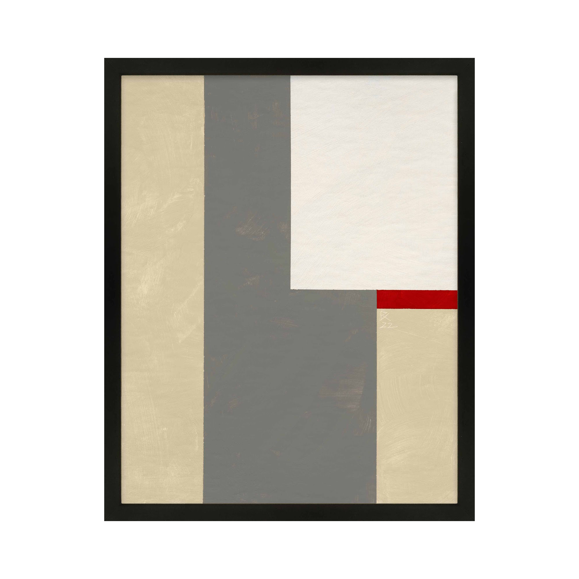 Slice Of Red 2 by Robert Kamnatnik, Black Framed Paper, 25" H x 20" W x 1.25" D