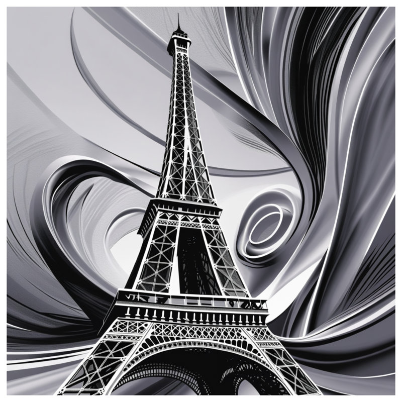 Rideau de douche EiffelTower - Architecture Modern Decor, L 70 po x H 93 po