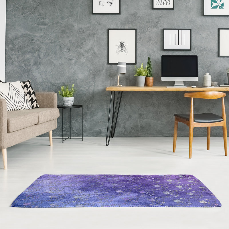 Chenille Polka Dots Indoor Rug, Rectangle 4' x 6'