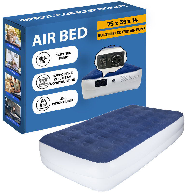 Matelas gonflable de luxe durable 14 po avec pompe électrique externe Montgomeryville