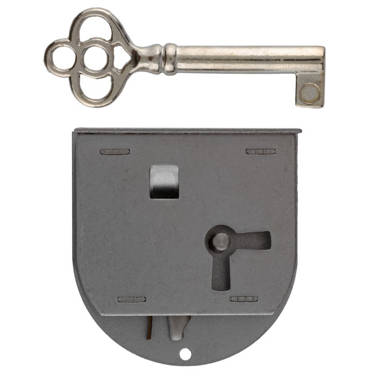 UNIQANTIQ HARDWARE SUPPLY small antique brass flush mount lock for cabinet  doors or dresser drawers w/