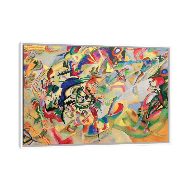 « composition vii » par wassily kandinsky,-impression, Toile blanche encadrée, H 18 po x l 26 po x P 1,5 po