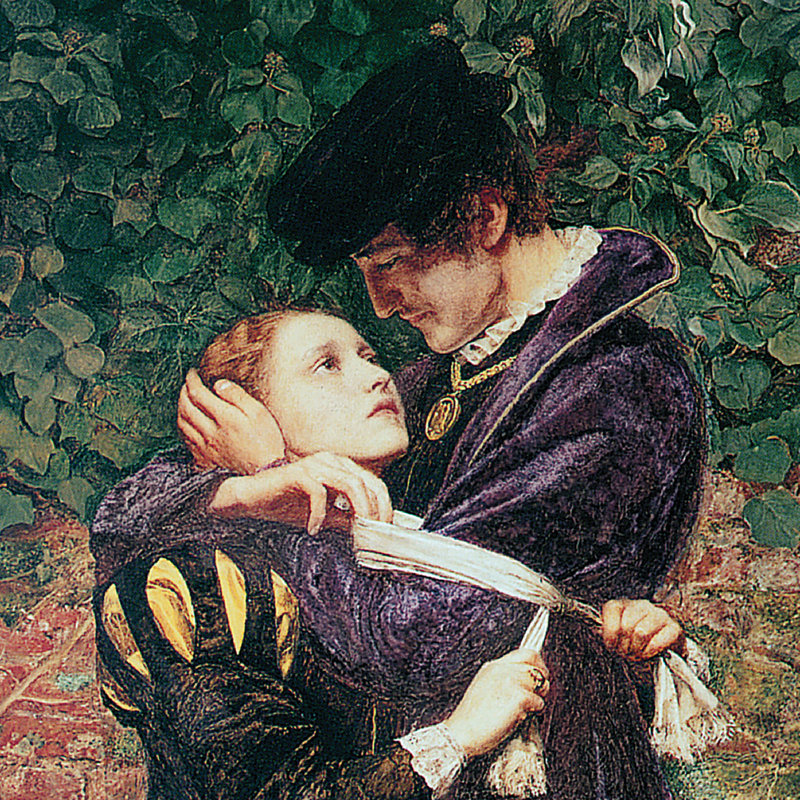 «a huguenot on st. bartholomew day, 1852 par sir john everett millais, reproduction d’art encadrée