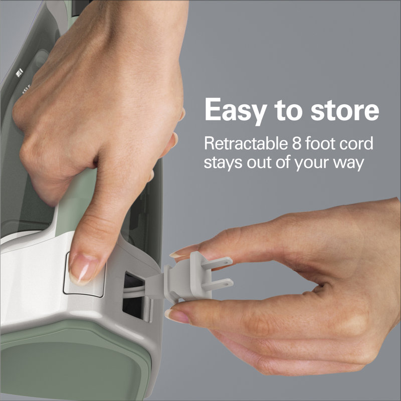 Durathon Silver and Green Digital Nonstick Iron with Retractable Cord