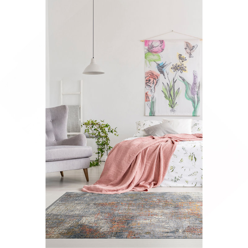 Modern, Abstract, Cut Pile Rectangle Throw Rug